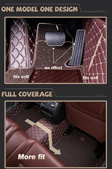 Image of 7D Premium Leatherette Car Foot Mat| Luxurious & Elegant Look | 100% Waterproof and Dust Proof | Custom Fitted 7D Car Floor Tray Mat for Mahindra XEV 9e 2026 (Coffee)