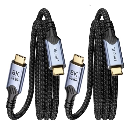 Image of [2-Pack] USB 4 Cable 6.6FT /2M, USB C Data Cable for 40Gbps Braided,8K /4K Video Display,240W Fast Charging,Type c to Type c Compatible with Thunderbolt 4 /3 Cable,high Speed USB c Cable