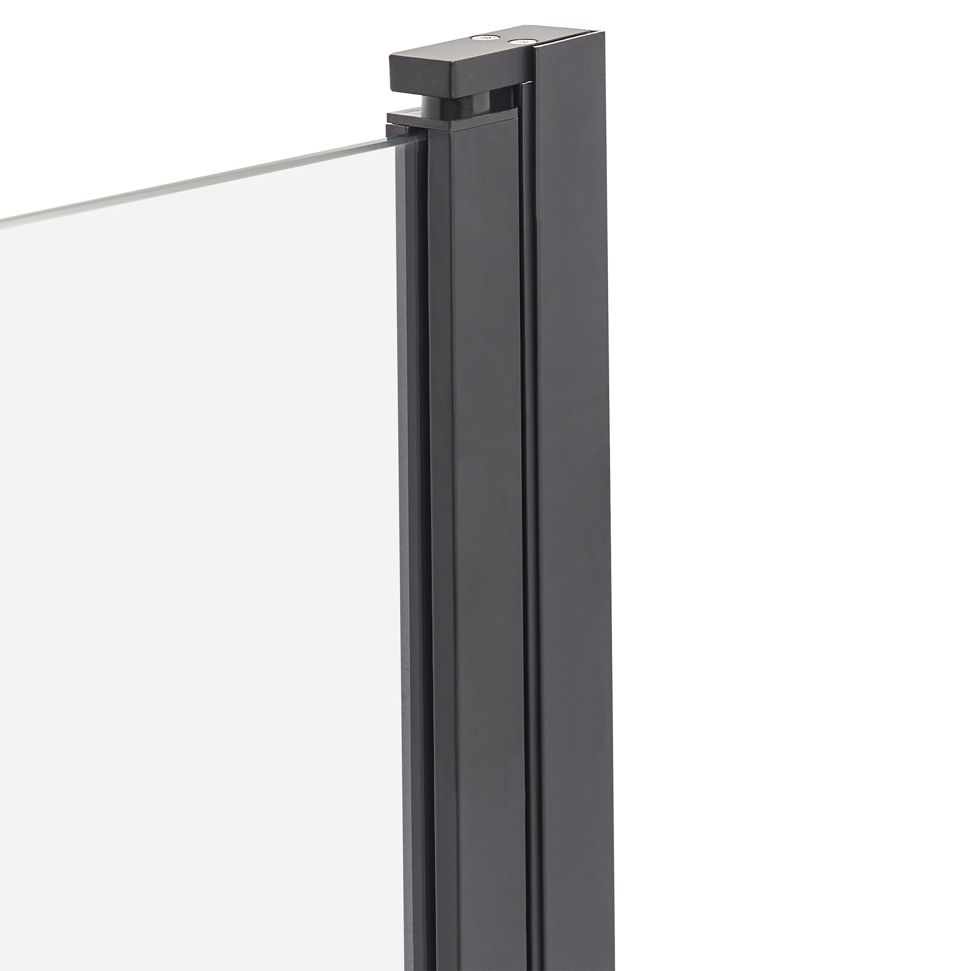 Mampara de ducha minimalista de vidrio templado transparente ajustable negro 140 x 70 cm Lapan