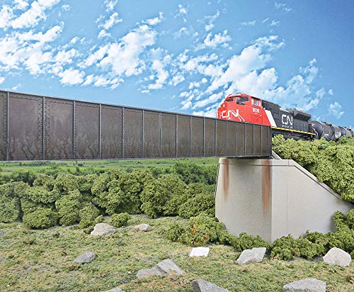 Walthers Scenemaster Cornerstone Ho Scale Model 90' Single-Track Railroad Through Girder Bridge - Kit #TOP7