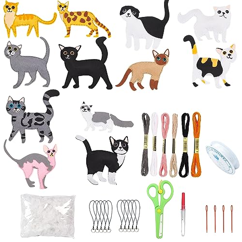 Allazone Animal Sewing Kit - Cat Felt Sewing Craft Kit for Kids Ideal Arts and Crafts Project, B