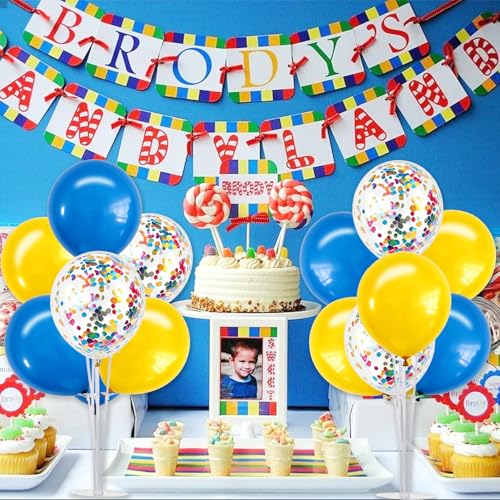 Image of TONIFUL 4 Set Yellow Blue Balloon Stand Balloon Centerpieces for Table