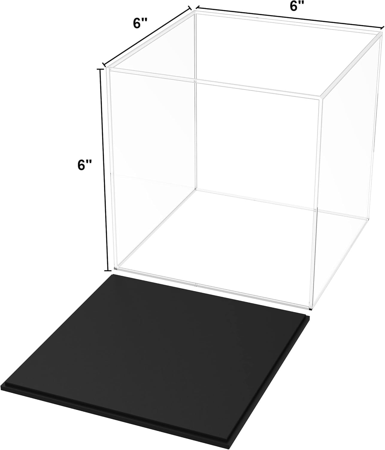 NIYANETAIL DIY DIY Clear Acrylic Display Case | Transparent Box for Collectibles, Action Figures, Models | Countertop Organizer & Dustproof Showcase for Toys Home Décor (6x6x6 Inch Case) 1