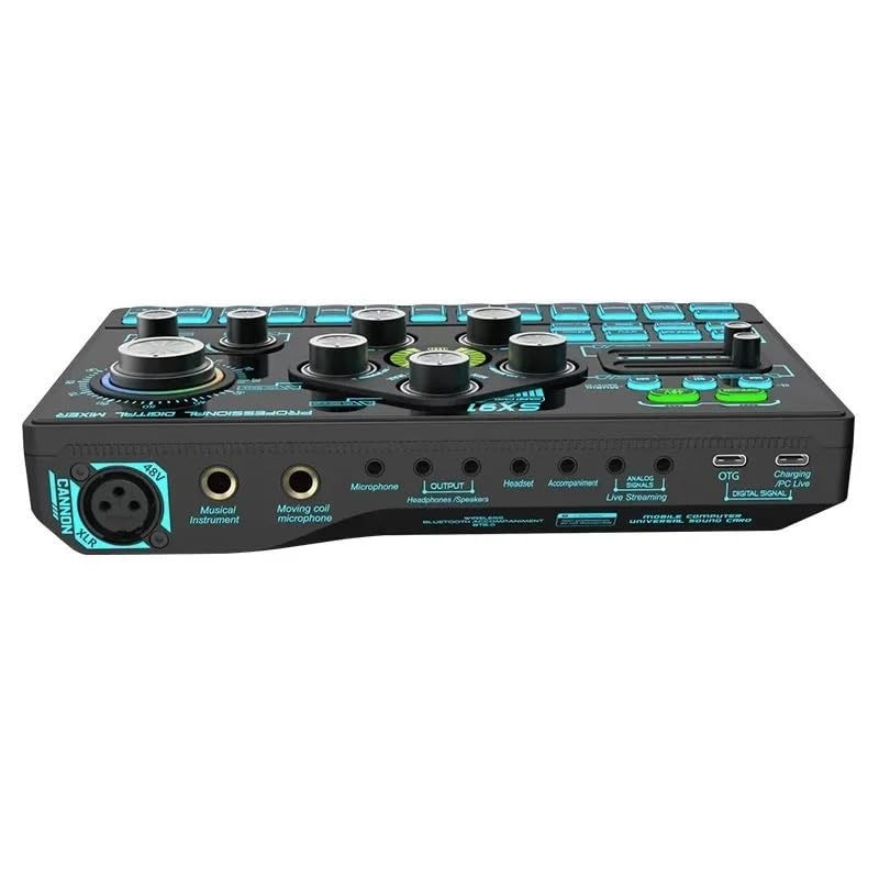 Kontroler DJ-ski, SX91 Karta dźwiękowa USB Mikser dźwięku Profesjonalny wzmacniacz konsoli miksującej