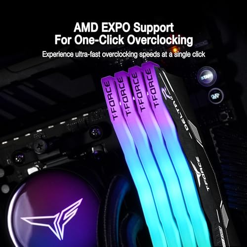 Image of TEAMGROUP T-Force Delta Alpha RGB DDR5 Ram 32GB Kit (2x16GB) 6000MHz (PC5-48000) CL38 Intel XMP 3.0 & AMD Expo Compatible Desktop Memory Module Ram Black FF7D532G6000HC38JDC01