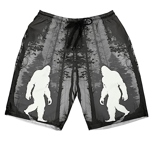 Men's Bigfoot Swim Trunks - Sasquatch Quick-Dry Hawaiian Swim Shorts for Men Series 30