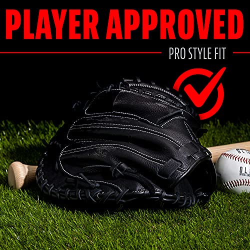 Franklin Sports Baseball Fielding Glove - Men's Adult And Youth Baseball Glove - Ctz5000 Black Cowhide Glove - 33.5" Half-Moon Web For Catchers #TOP3