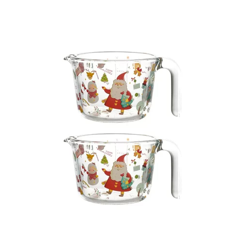 XMING 2 pezzi Misurino in vetro con strumenti da cucina resistenti alle alte temperature tazza for uso alimentare in borosilicato alto for sbattere il liquido 'uovo