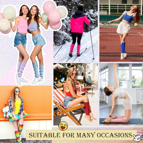 Image of Pleneal Leg Warmers for Women 80s Y2k, Ribbed Knit Long Socks LegWarmer