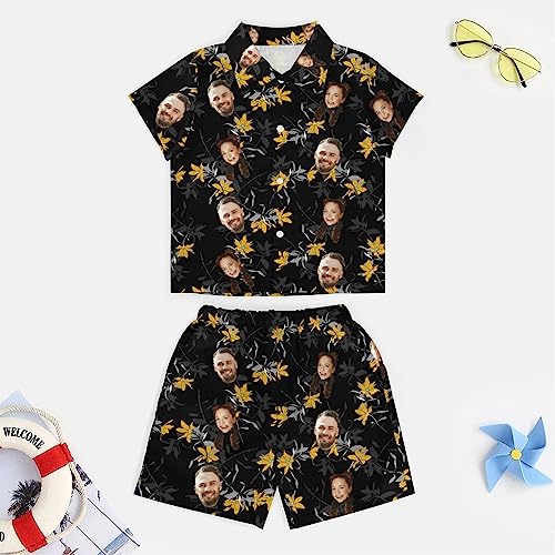 WAYABO Custom Shirt & Shorts Sets Hawaiian Personalized Photo With Face Boyfriend Husband Or Father2