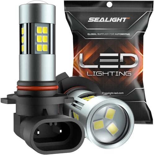 SEALIGHT H10/9145/9140 LED Fog Light Bulbs, 6000K Xenon White, 27 SMD Chips,...