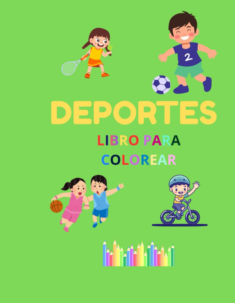 DEPORTES- LIBRO PARA COLOREAR.: PARA NIÑOS DE 4 A 11 AÑOS