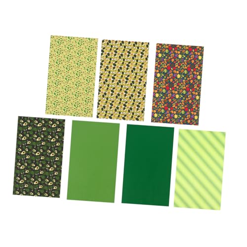 FIXOSHEE 7 hojas Cuero Sintético con Estampado de Aguacate Material DIY para Manualidades Resistente y Fácil de Cortar para Fundas Bolsos y Accesorios Personalizados