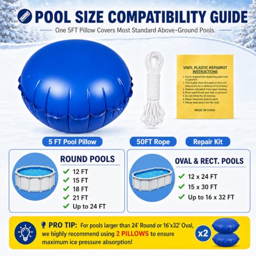 Cojín de invierno para piscina 5ft con 16 bolsas de agua miniatura 7