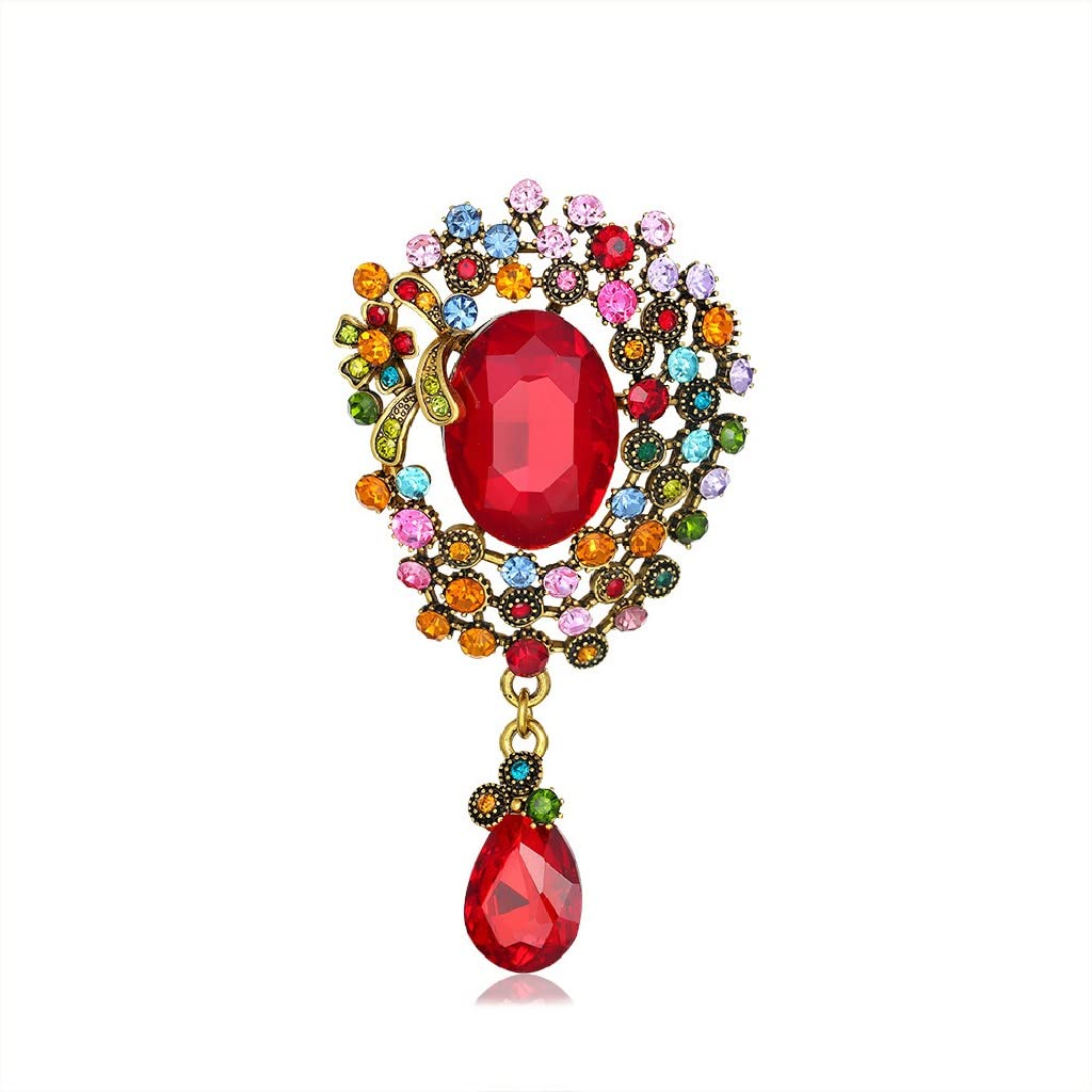 CFWSHJ Spilla con Ciondolo Tempestato di Diamanti Accessorio per Corpetto di Cristallo Femminile, D Come Mostrato
