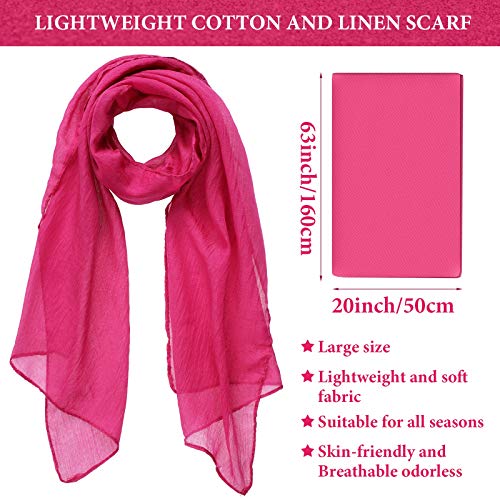 Patelai 9 Pieces Women Scarf Shawl Wrap Head Scarves Big Head Scarf Soft Cotton Linen, Candy Color3