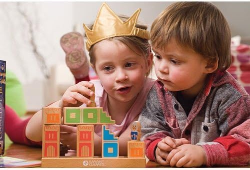 Child playing SmartGames Camelot Jr. puzzle