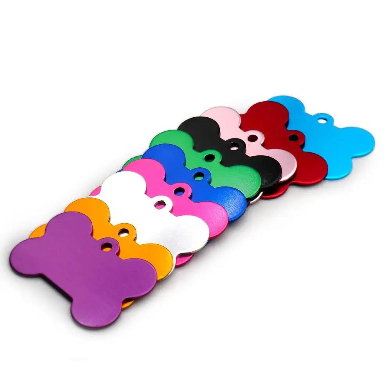 Commercio All'ingrosso 100 Pezzi In Alluminio Targhetta Per Cani In Bianco A Forma Di Osso Targhetta Identificativa Per Cani Targhetta Identificativa Per Animali Domestici,UN,40X26X1mm
