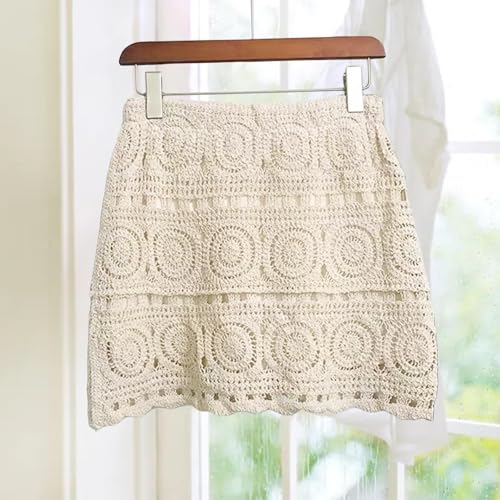 Qianly Stylish Crochet Skirt for Women's Summer Wardrobe White4