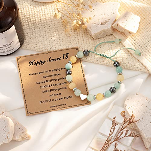 HGDEER 5th 8th College High School Graduation Day Gifts for Her Natural Stone Bracelet to Women Gifts for Sister Friend Daughter Granddaughter Niece 6