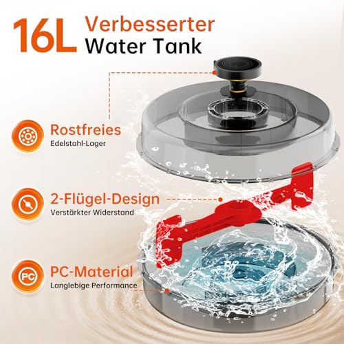 YAMO Rudergerät für Zuhause, 16L Wassertank Rudergerät mit 6-Fach Verstellbarer Widerstand, extra breiter Sitz bis 158 kg belastbar… – Ansicht 2