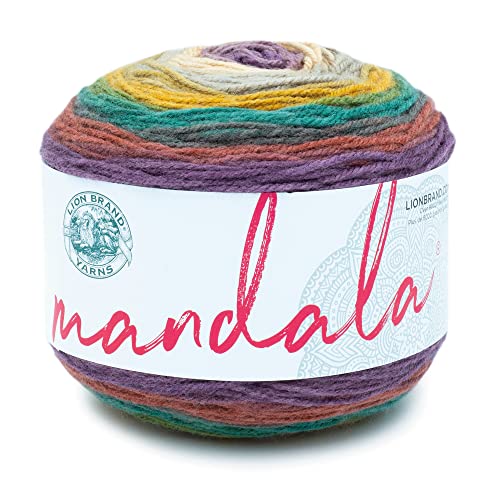 Image of Lion Brand Yarn, Mandala DK Lightweight Yarn for Knitting, Crochet, and Crafts, Warlock, 1 Pack, Self-Striping Acrylic Fiber for Baby Blankets, Multicolor Shawls and Variegated Cardigans