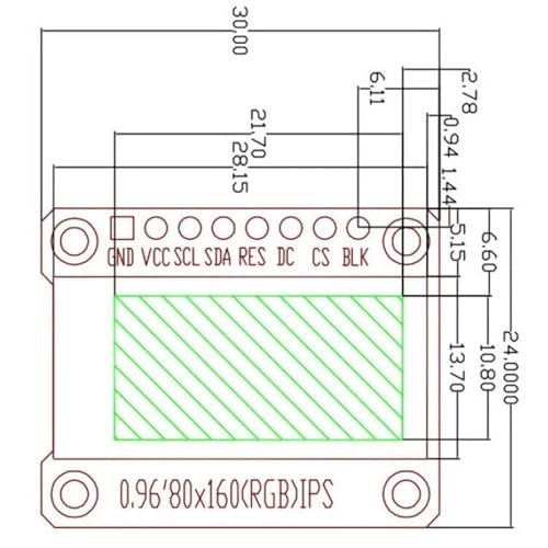 Image of gotor tft LCD Display Module Screen st7735 i2c hd IPS LCD Display SPI | 0.96 inch st7735 i2c lcd display module spi 128x60 tft lcd display module screen for single board computer project