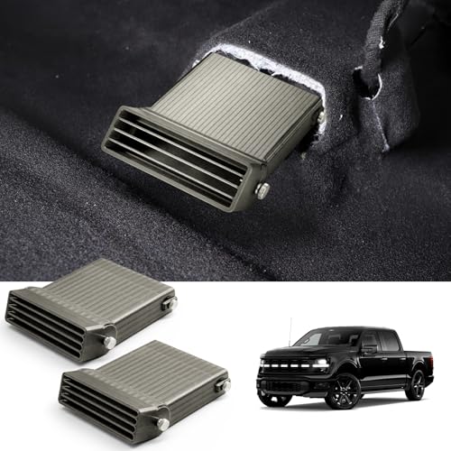2 Pcs Adjustable Under Seat Vent Extenders Compatible with Ford F-150 Lightning & Raptor 20152024 Rear AC Directional Airflow Extenders for Back Seat Passengers Gray