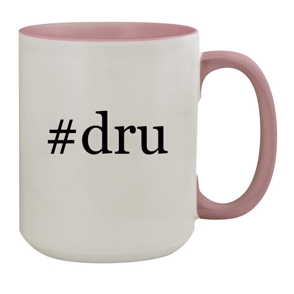 #dru - 15oz Hashtag Colored Inner & Handle Ceramic Coffee Mug, Pink