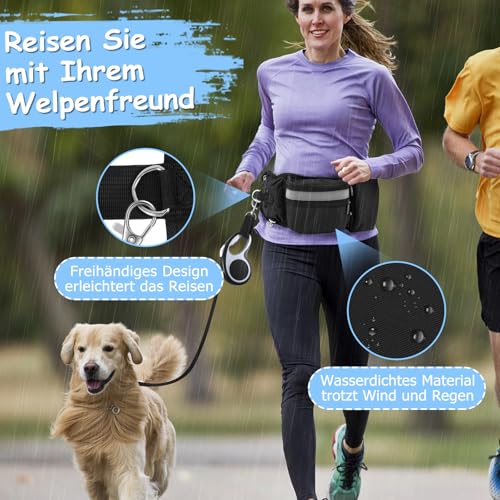 ZESTEFY Leckerlibeutel Hundetraining, Robuste Bauchtasche mit Kotbeutelspender, Flaschenhalter, Reflektor & Verstellbarem Gurt – Wasserdichtes Hundezubehör für Gassi, Training & Outdoor