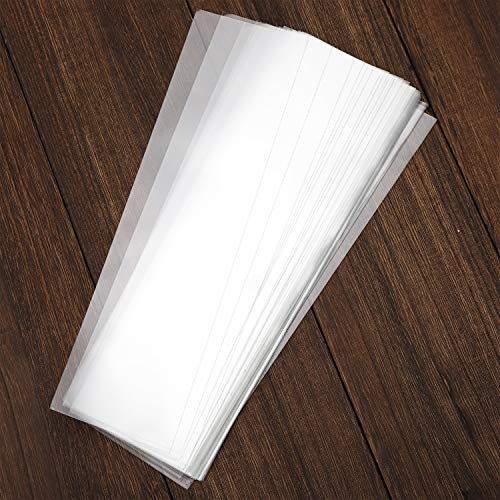 100 pcs Clear 3\" x 11\" Flat Cello Cellophane Bags Poly Treat Bags 2.8 mils for Gift Wrapping, Bakery, Cookie, Candies, Toast, Dessert, Party Favors Packaging with Color Twist Ties - Thumbnail 2