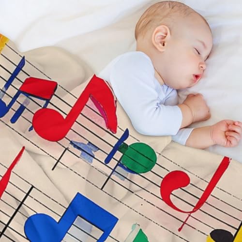 Couverture flanelle douce notes de musique légère pour le lit - 8