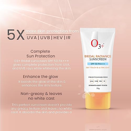 O3+ Radiance Skincare Combo With Bridal Facial Kit Oxygenating Glow Skin 81g,Bridal Radiance Facewash 75g & Sunscreen 75g