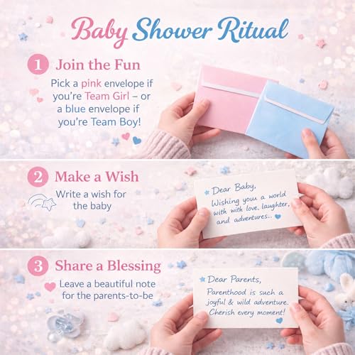 Image of Celebrations Baby Shower Party Activity Envelopes, Fun Baby Shower Game Cards for Guests & Family, Celebration Blessing Cards for Blessings & Wishes - Pack of 20