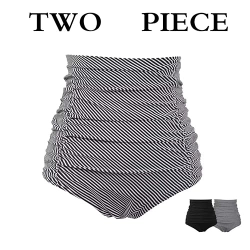 Image of COCOPEAR Women's Ruched High Waisted Bikini Bottom Retro Vintage Swim Short Tankinis