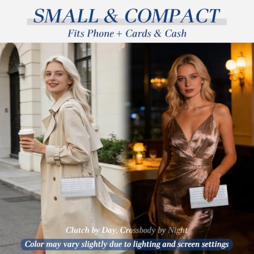 Image of U+U Small Crossbody Bags for Women, Cell Phone Purse Mini Clutch Bag with Removable Chain, Card Slots - Lightweight Purse