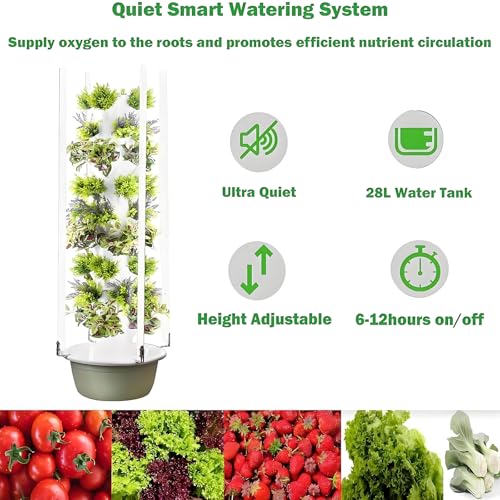 Hydroponiczny system uprawy – 9-warstwowy wewnętrzny inteligentny ogród z oświetleniem LED, pionowa wieża, ogród do uprawy warzyw i ziół, idealny dla entuzjastów ogrodnictwa