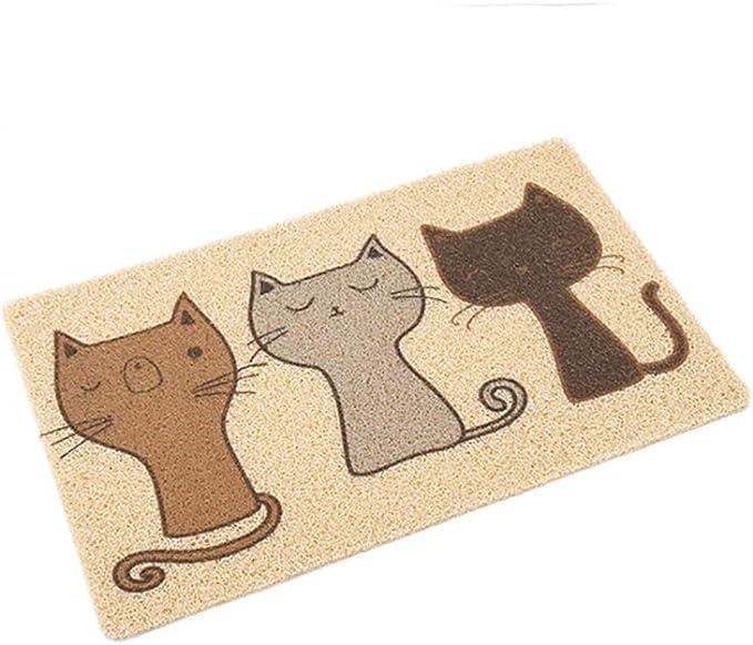 Mumoo BearCat Litter Mat, Pet Food PVC Mat, Waterproof Non-slip Pet Feeding Mat, Pet Bowl Mat, Pet Feeding Tray For Cats, Dogs and Puppies (40 x 60cm, Cat)