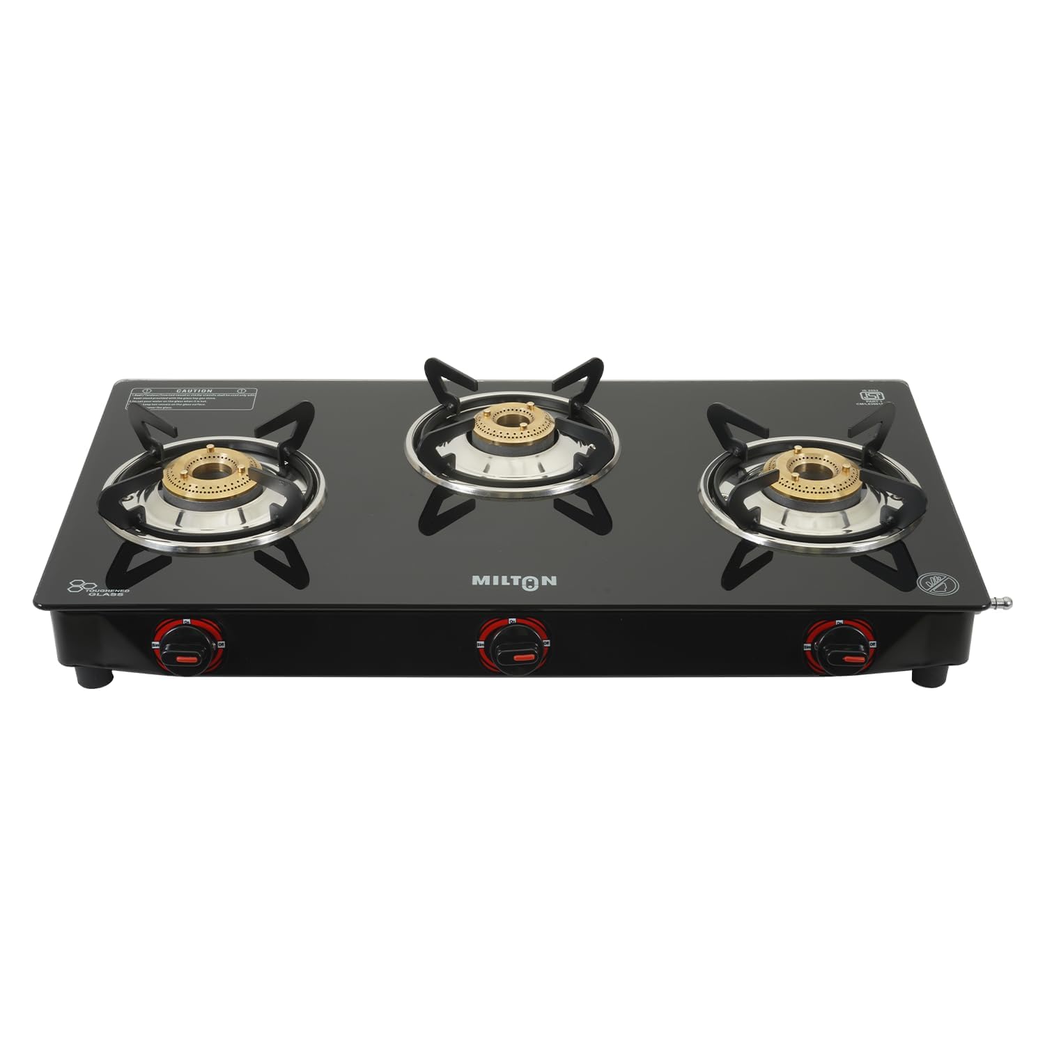MILTON Premium 3 Burner Black Manual Ignition Glass Top Gas Stove, (ISI Certified)-image-22