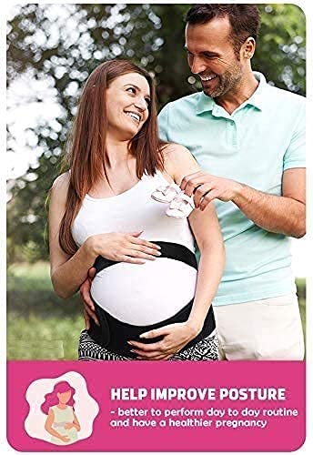 Ostin Pregnancy Belly Support Band - Maternity Belt & Braces for Pregnant Women, Bump Sling for Pelvic, Abdominal and Lower Back Pain Relief with Fully Adjustable Strap (L) 1