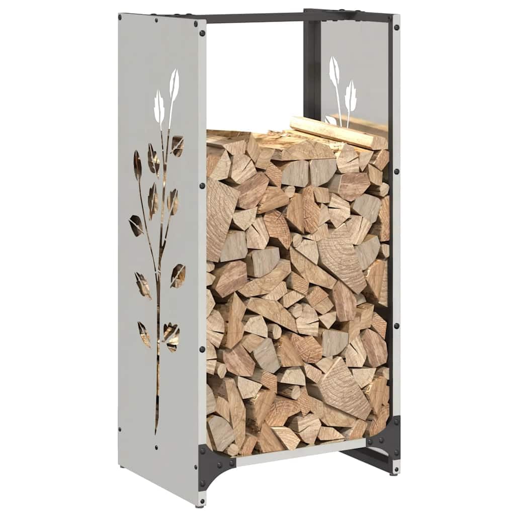 Mangloder Brennholzregal aus Edelstahl 40 x 30 x 80 cm, 30 kg Tragkraft, Kaminholzregal für Aufbewahrung, Stapelhilfe, Trocknen, Ordnung, indoor outdoor für Kamin, Ofen, Terrasse