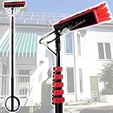 GFHOOZ Varilla para Limpiar Ventanas, Cepillo telescópico con conexión de Agua, Herramienta para Limpiar Paneles fotovoltaicos, Paneles solares, Varilla telescópica, Agua para