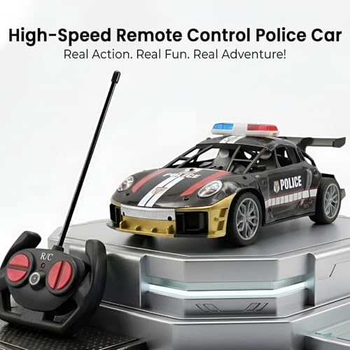Image of WireScorts Rechargeable Metal Remote Control Car for Kids, High Speed RC Car for Kid, RC Car for Kids, Metal Die Cast Remote Control Car for Boys with Light, Pack of 1, Multicolor