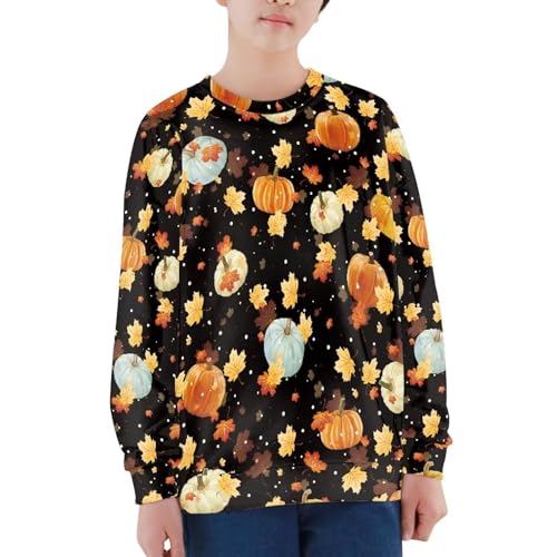 Mumeson Girls Boys Long Sleeve Pullover Crew Neck Loose Activewear Novelty Print Daily Travel Outfit2