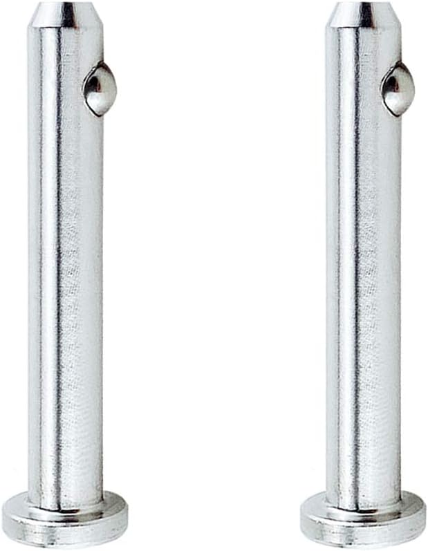 2 Pack Full 316 SS Quick Release Pin, Diameter 1/4"(6.3mm), Overall Length 1.89"(48mm), Dowel Pin Flat w/Spring Loaded Ball, Cylindrical Pin Positioning Pins Retainer Farm Lawn Garden