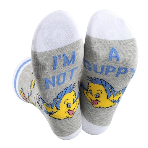 LEVLO Flounder Socks Princess Flounder Fans Gifts Im Not A Guppy Flounder Socks Cartoon Movie Fans Merch (Guppy Sock)
