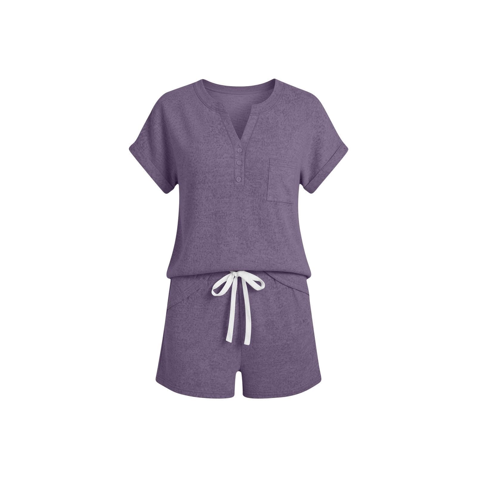 Pijama Mujer De Gran Tamaño Verano Pantalones Cortos Ligero Conjunto Casa,Pijama