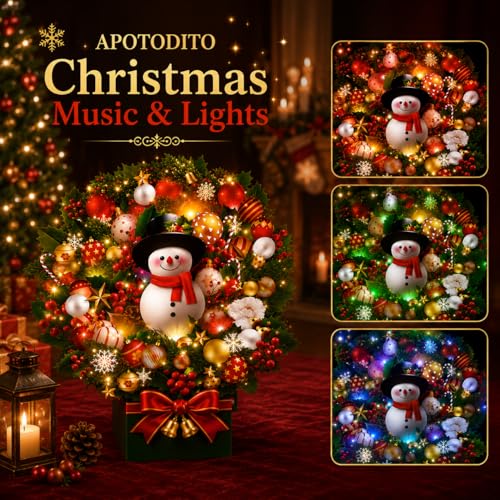 Image of APOTODITO Bouquet Christmas Cards with Lights and Music, Snowman Style