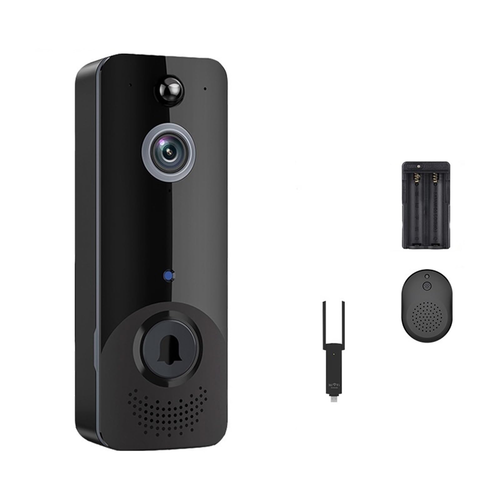 Caméra Vidéo Intelligente Étanche WiFi Interphone Visuel Vision Nocturne IP Sonnette PIR Caméra sans Fil(Color:Option 8)