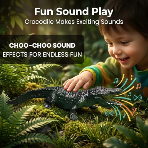 Image of ZESTHOME Crocodile & Snake Toy Set for Kids - Big Crocodile with Sound, Large Snake, Baby Snake with Eggs | Non-Toxic PVC Jungle Animal Toys for Learning, Pretend Play & Gift (Age 3+)